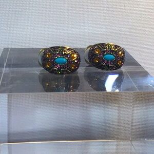Heidi Daus clip earrings Everlasting Elegance VTG half hoop